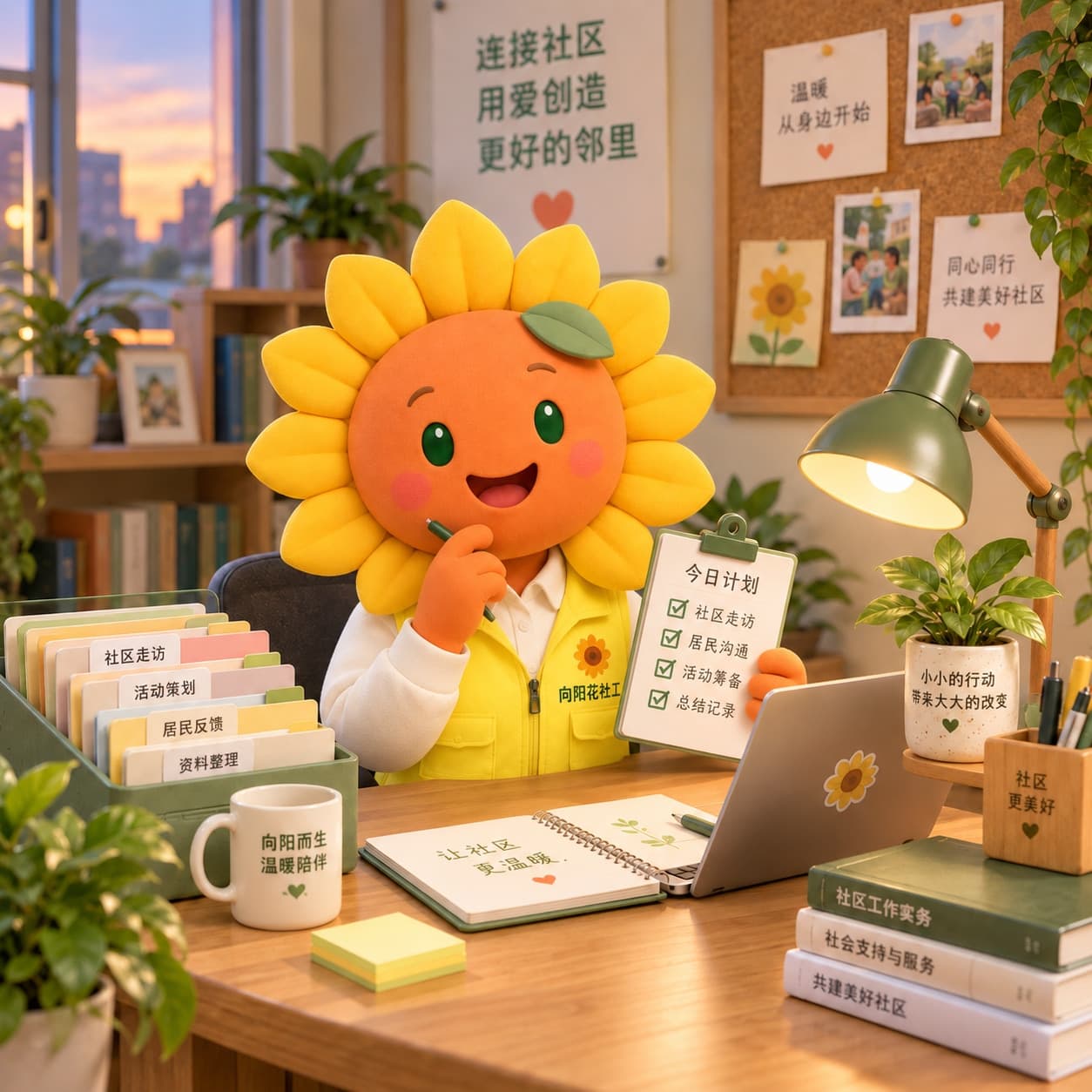 小向陪伴社会工作者整理服务记录并进行专业反思